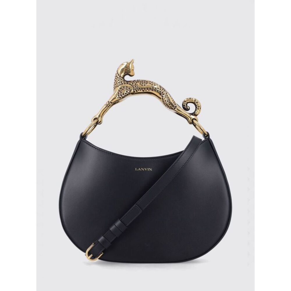 Lanvin Women Lanvin Small Hobo Cat Smooth Leather Bag With Sculptural Handle